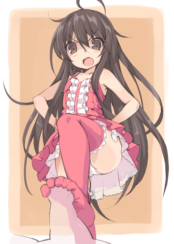 二次ロリ少女に片足で粗チンを踏みつけられて踏みつけ足コキされるロリ足コキ二次エロ画像-11