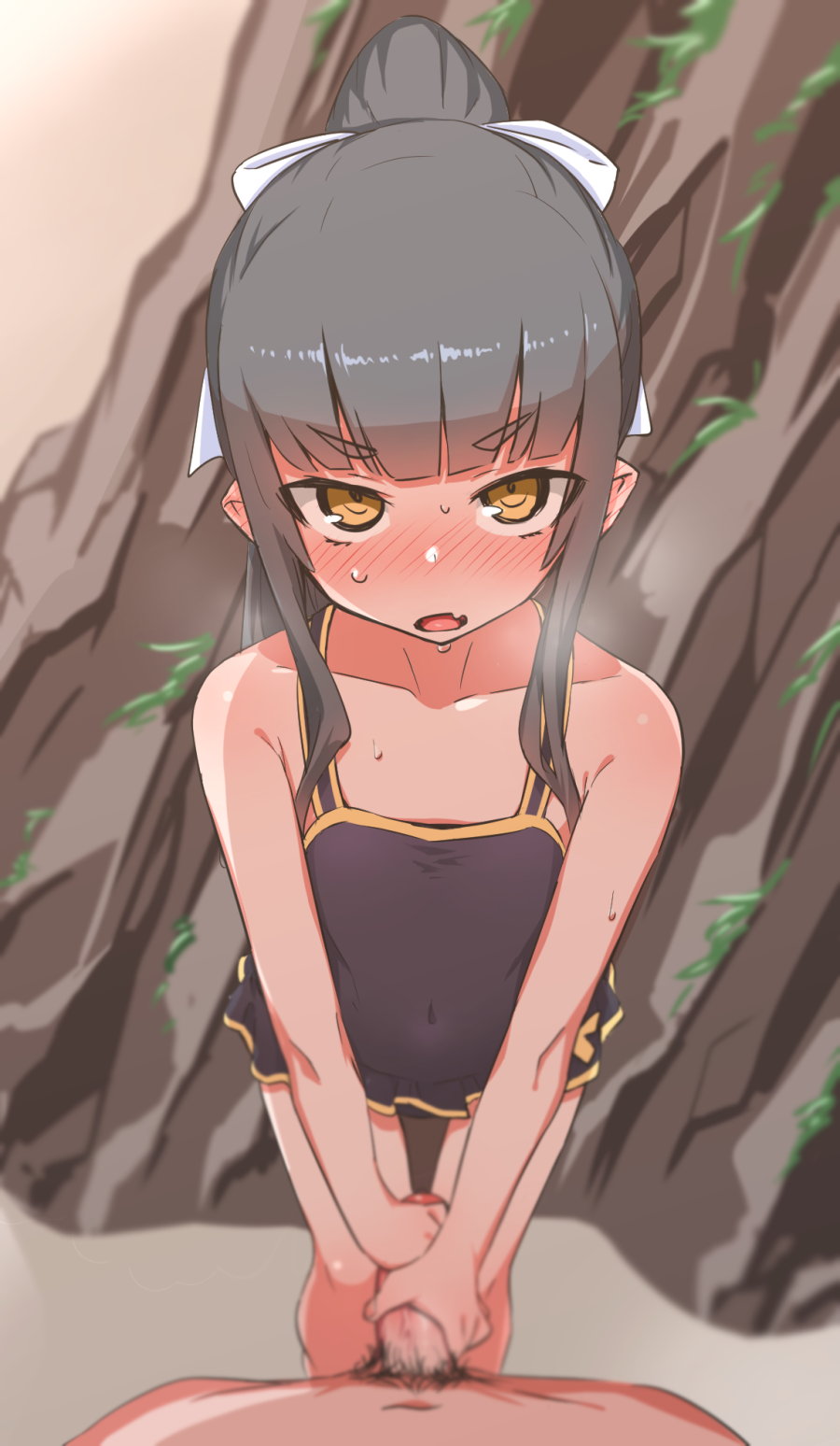 二次ロリ少女の優しくもつたない手コキで気持ちよくなって射精したいロリ手コキ二次エロ画像-32