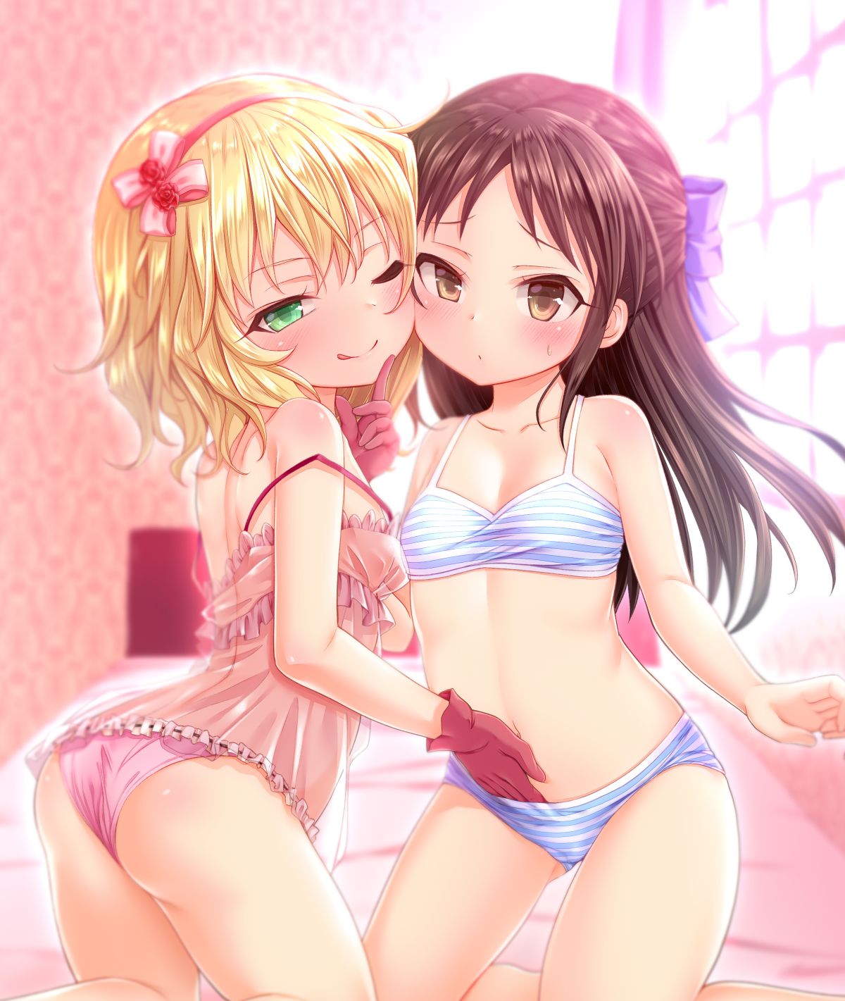 二次ロリ少女のおパンツに手を突っ込んでロリマンマンを指でじっくり弄るロリ手マン二次エロ画像-56