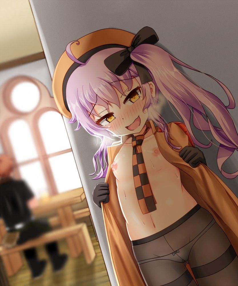 こっそりと、でも大胆にばれそうな露出を楽しんじゃう変態露出ロリ二次エロ画像-14