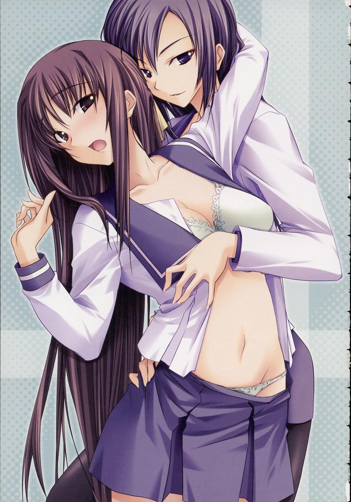 女子校通いのJKやJCがレズだらけなのは本当なのか検証する制服レズエロ画像-21