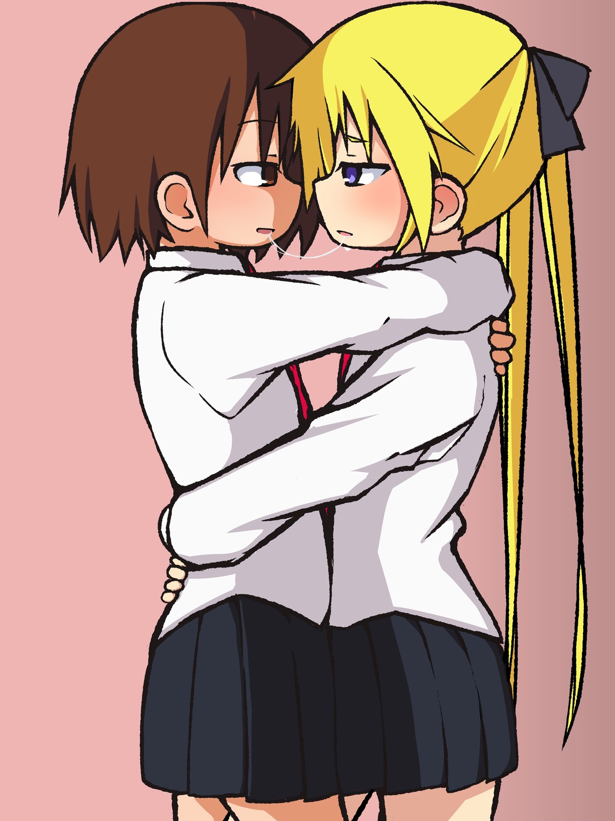 女の子同士でのディープキスで口からよだれが糸引いてる二次エロ画像-26