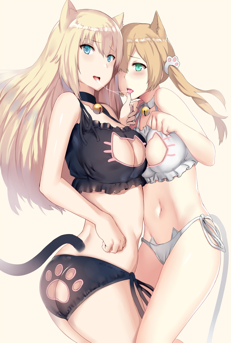 女の子同士でのディープキスで口からよだれが糸引いてる二次エロ画像-30