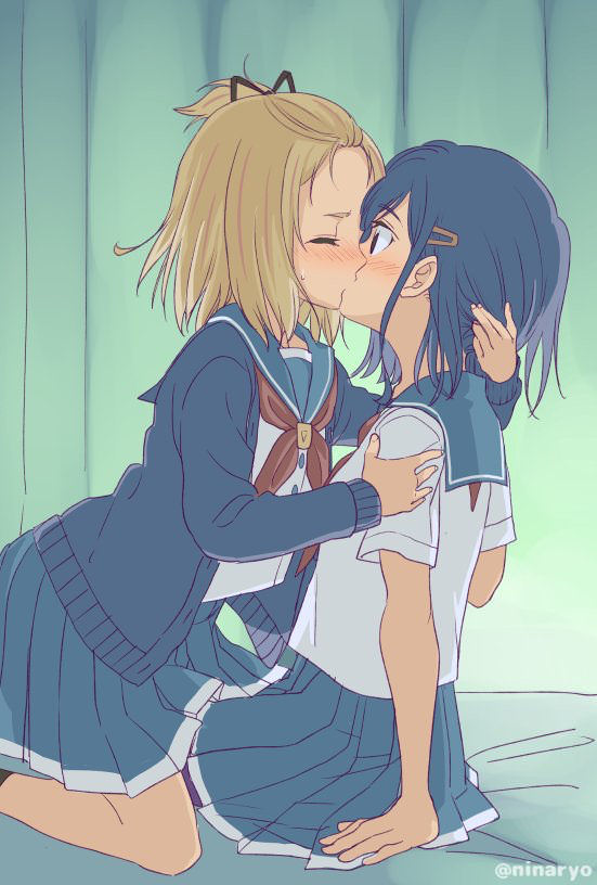 これから燃え上がる直前のような二次美少女同士の百合からレズになりそうな二次エロ画像-11