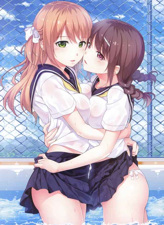 これから燃え上がる直前のような二次美少女同士の百合からレズになりそうな二次エロ画像-14