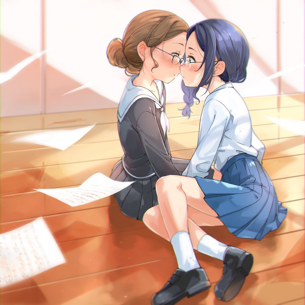 これから燃え上がる直前のような二次美少女同士の百合からレズになりそうな二次エロ画像-21