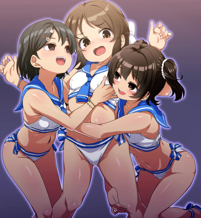 二次美少女たちが女の子同士で絡み合う姿が健康にいい百合レズ美少女二次エロ画像-30