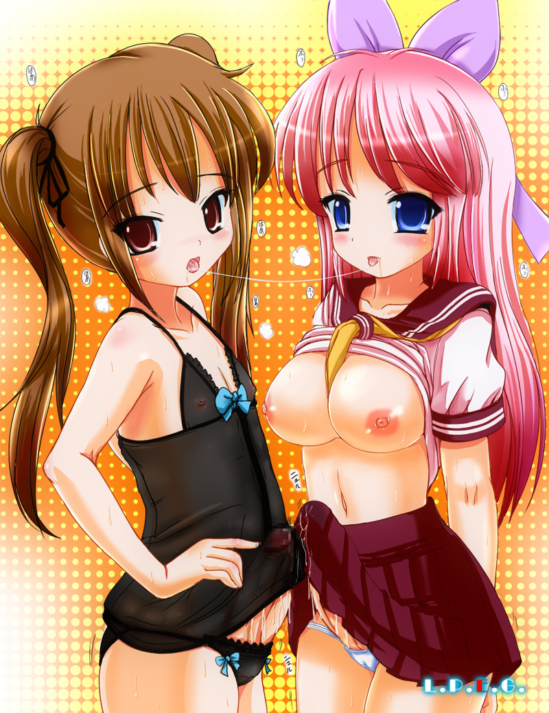 二次ロリ少女が濃厚唾液交換して糸引いてるロリレズキス唾液ブリッジ二次エロ画像-20