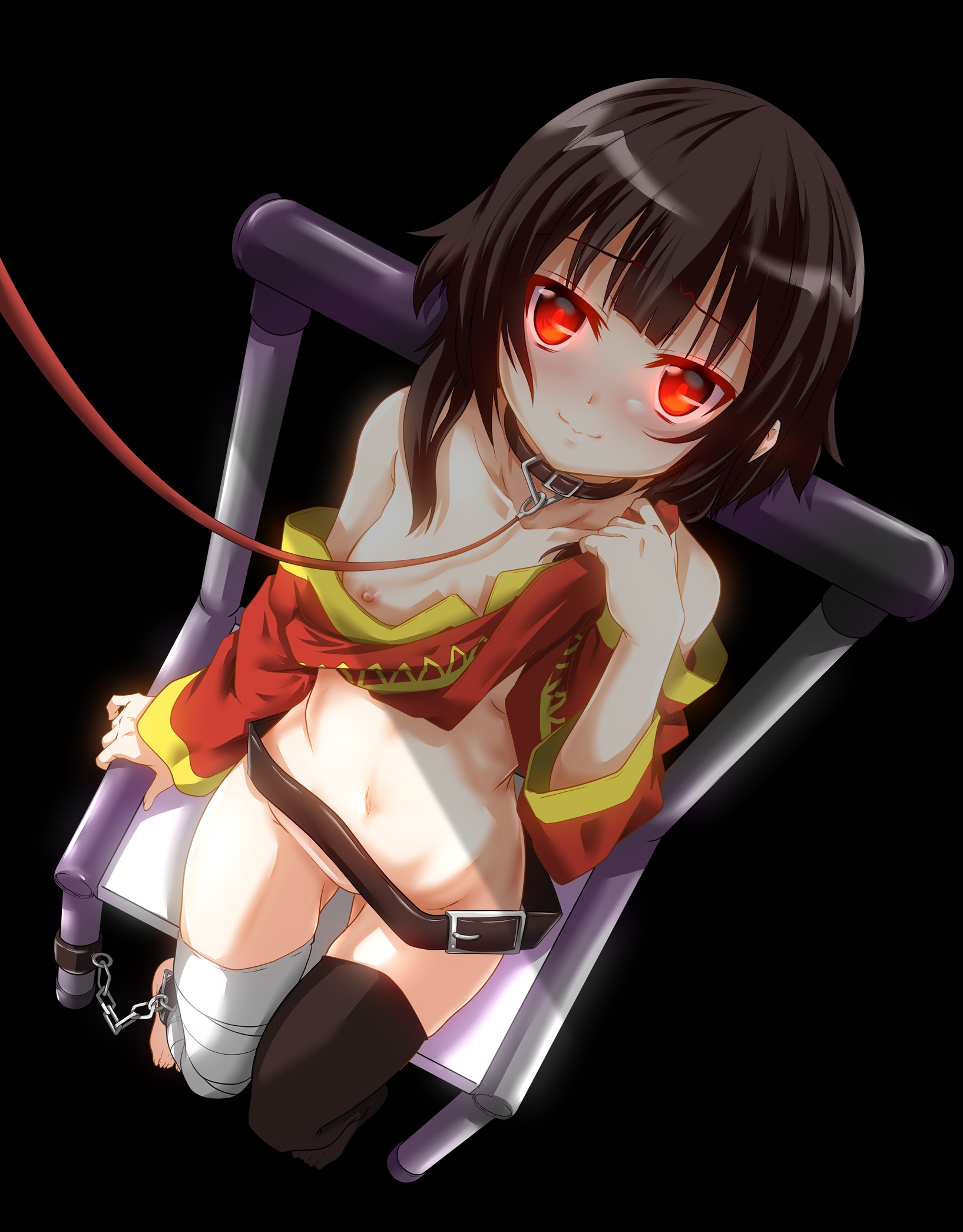 二次ロリ少女が逃げられないように足かせとかアンクルリストされて奴隷扱いな二次エロ画像-45