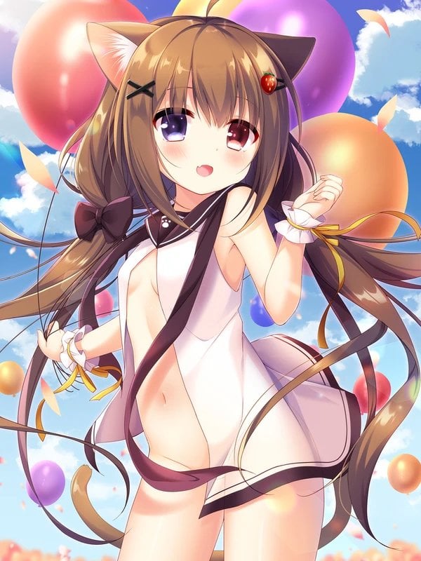 二次ロリ少女が屋外でエッチなところを見せてる痴女系ロリ少女の二次エロ画像-5