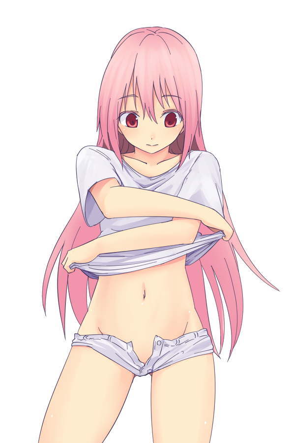 着替え中でシャツや上着を脱ぐため両手をかけてまくり上げてる女の子のエロ画像-19