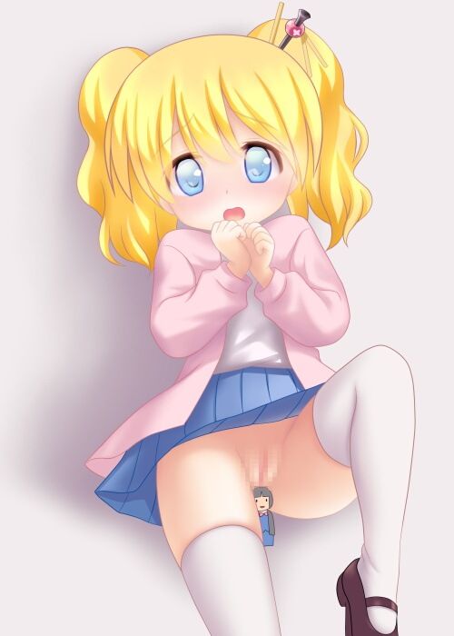 二次ロリ少女がスカートたくし上げてノーパンスジマンを見せてくれてるボトムレスロリたくし上げ二次エロ画像-2
