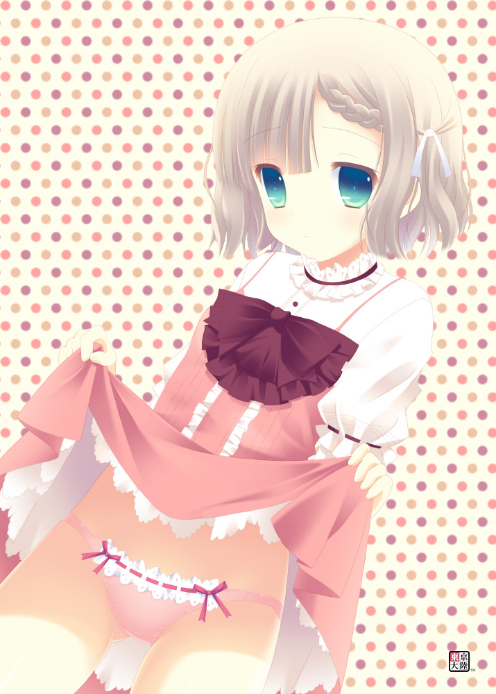 眉八の字にして困り顔で恥ずかしそうにスカートたくし上げてパンツ見せてくれる美少女二次エロ画像-15