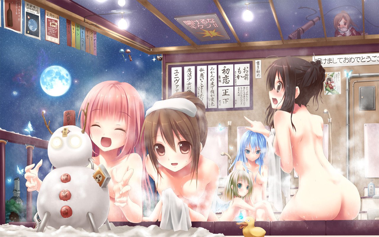 二次ロリ少たちがみんなで仲良くぽちゃぽちゃお風呂してるそっと覗きたいロリ少女お風呂二次エロ画像-34