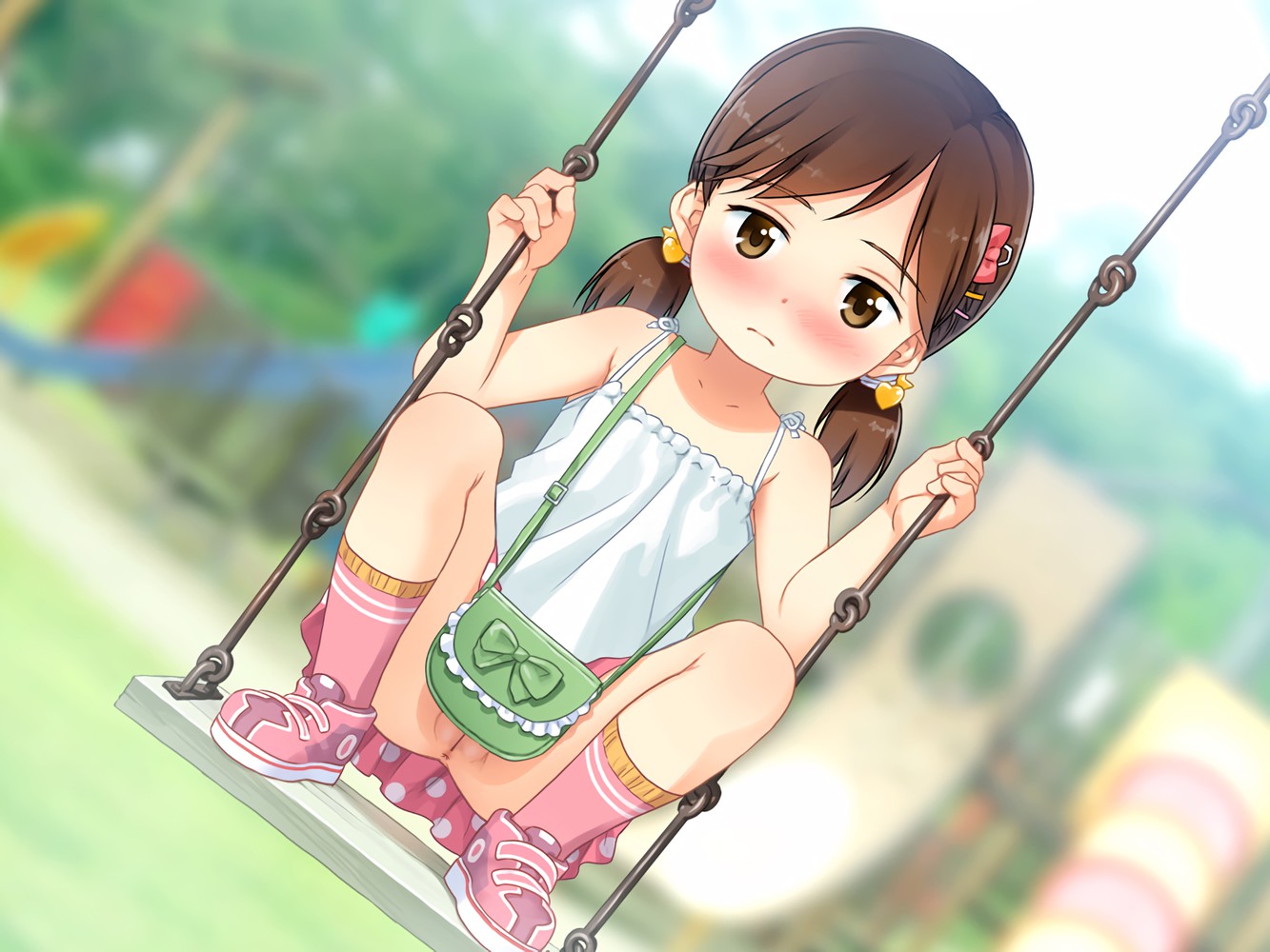 二次ロリ少女が無邪気に公園の遊具、ブランコで遊んでるエッチなのも萌えなのもある二次ロリ画像-17