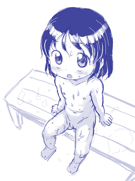 可愛いロリ少女が公園とかのベンチでやらないかって感じで露出して誘ってくる季節な露出ロリ二次エロ画像-6