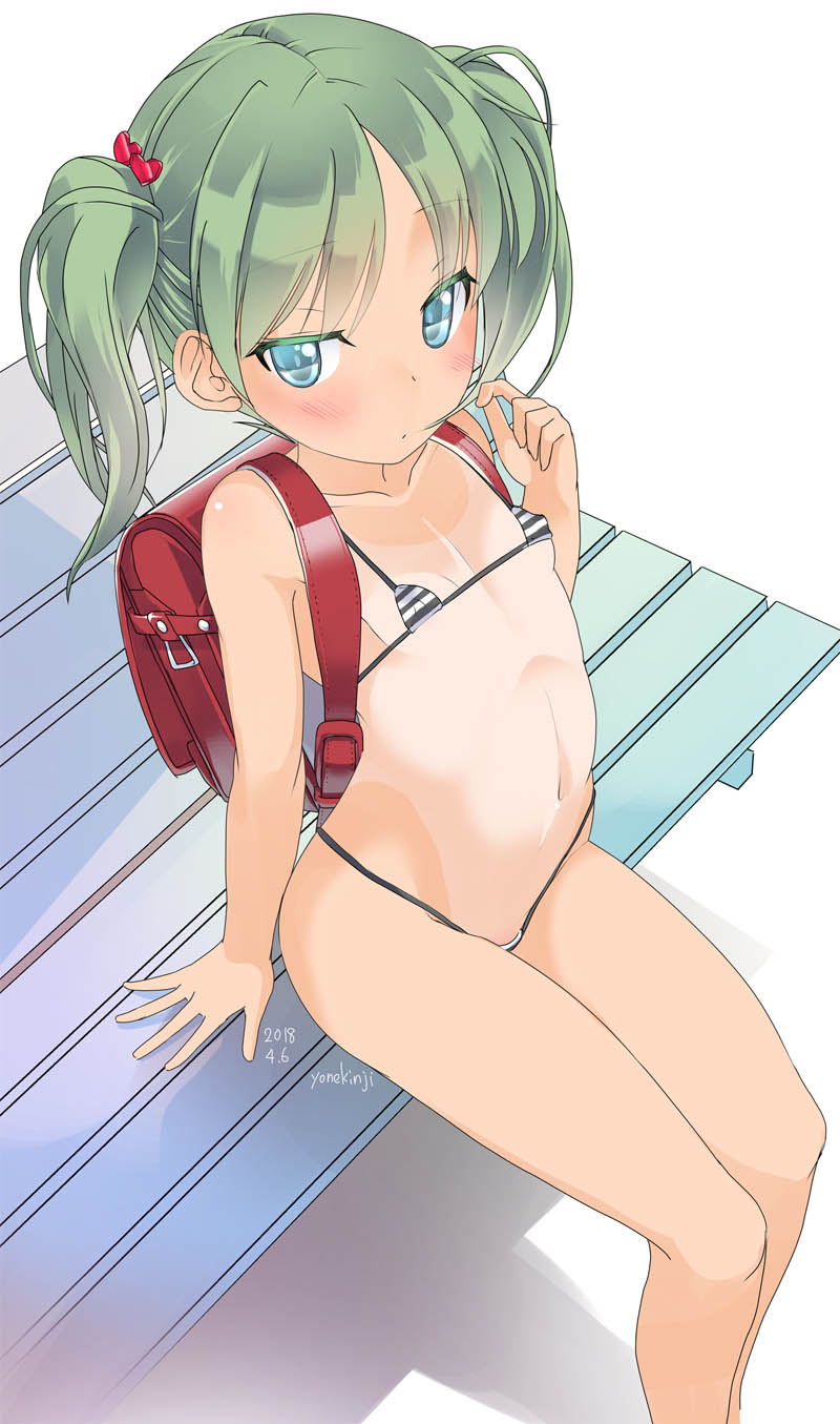 可愛いロリ少女が公園とかのベンチでやらないかって感じで露出して誘ってくる季節な露出ロリ二次エロ画像-12