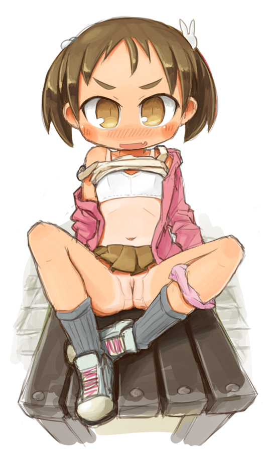 可愛いロリ少女が公園とかのベンチでやらないかって感じで露出して誘ってくる季節な露出ロリ二次エロ画像-22