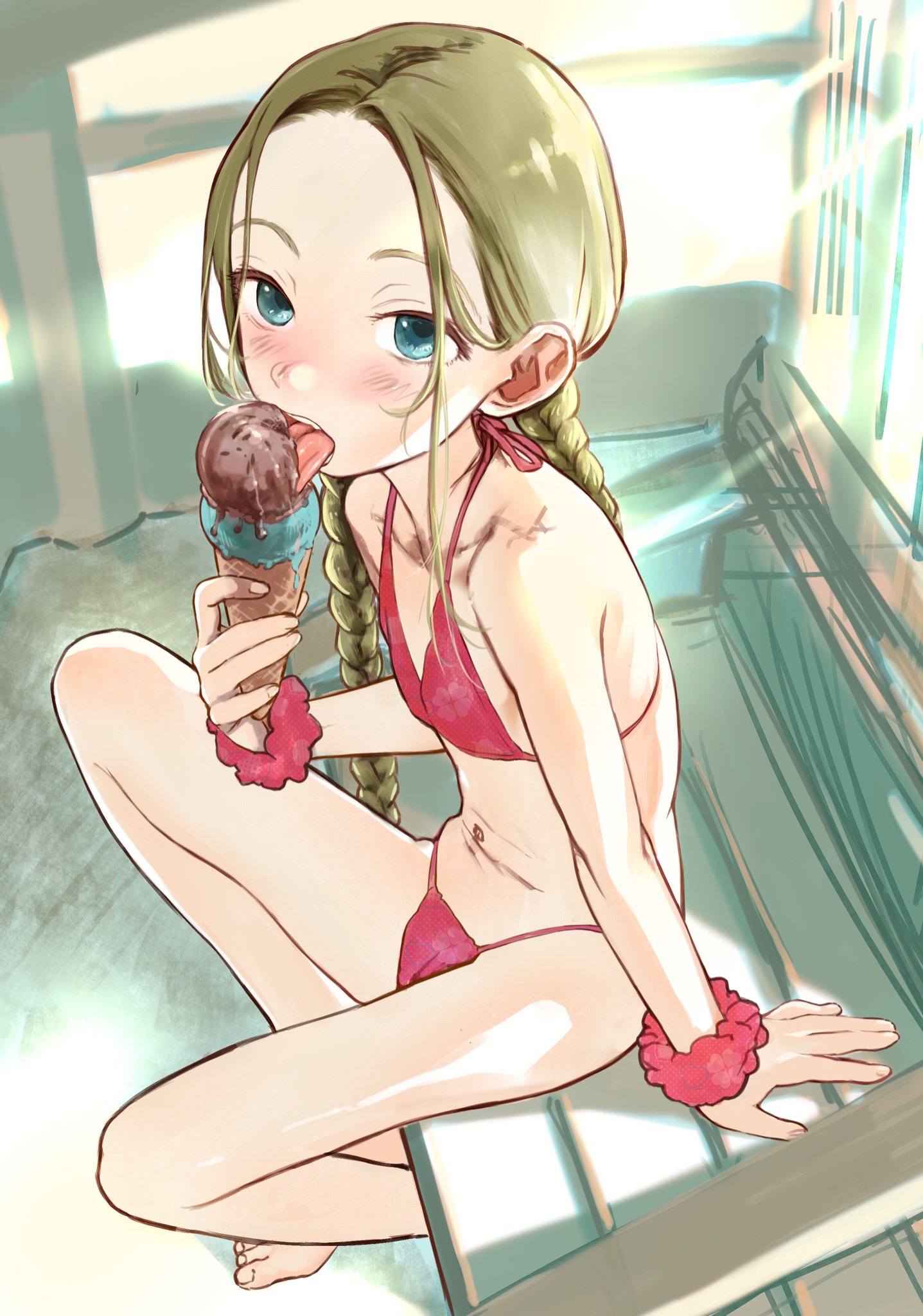 可愛いロリ少女が公園とかのベンチでやらないかって感じで露出して誘ってくる季節な露出ロリ二次エロ画像-24