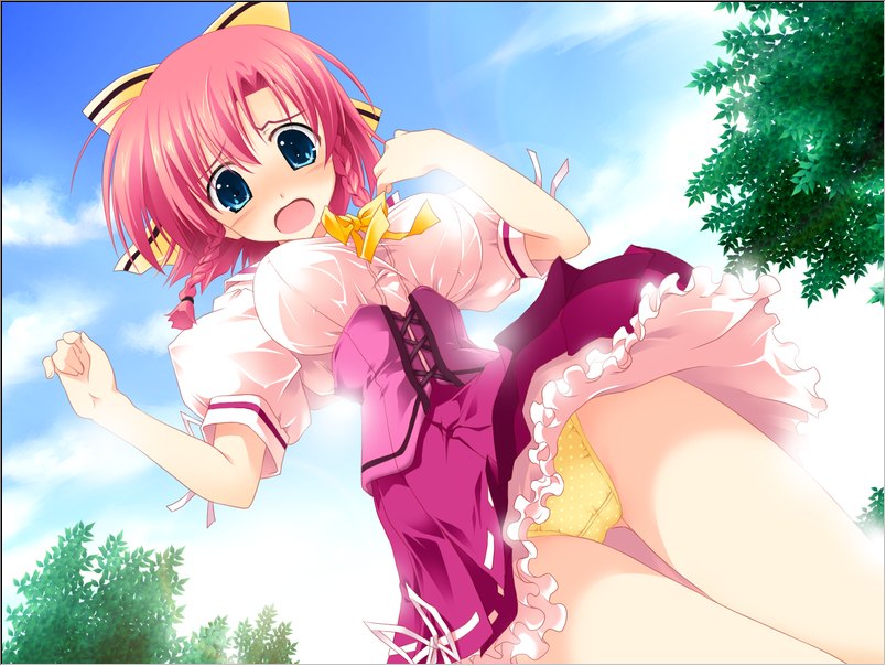 春一番の風邪で桜吹雪とともにスカート舞ってる風のいたずらスカートめくられ二次エロ画像-8