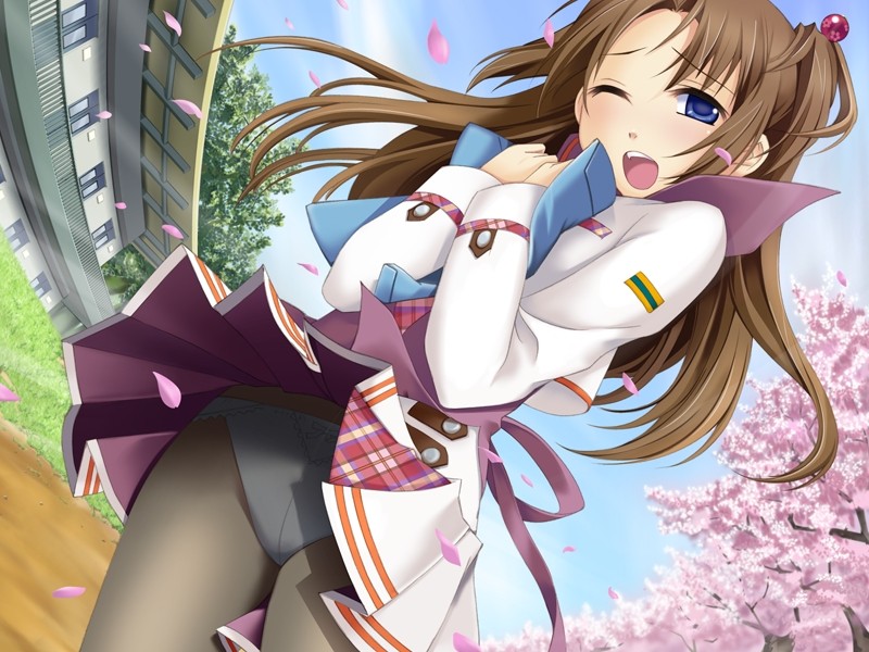 春一番の風邪で桜吹雪とともにスカート舞ってる風のいたずらスカートめくられ二次エロ画像-17