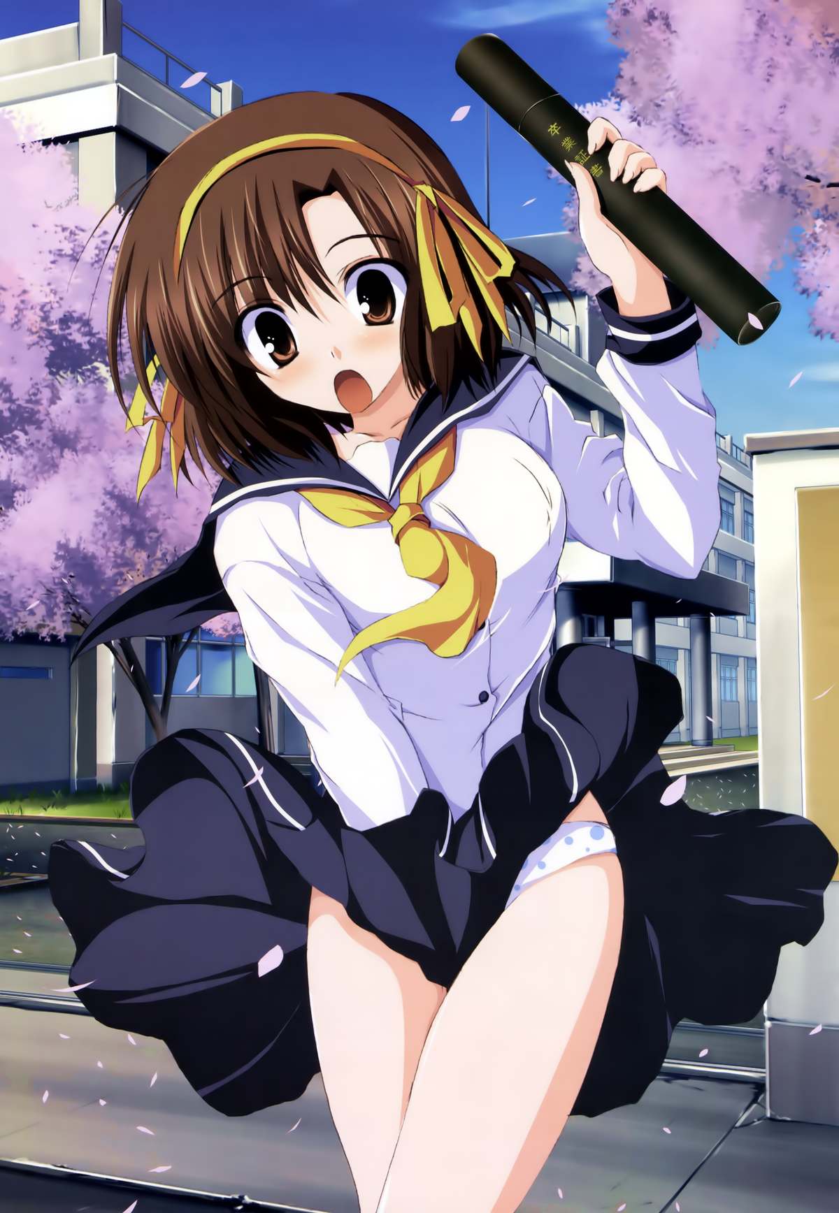 春一番の風邪で桜吹雪とともにスカート舞ってる風のいたずらスカートめくられ二次エロ画像-19