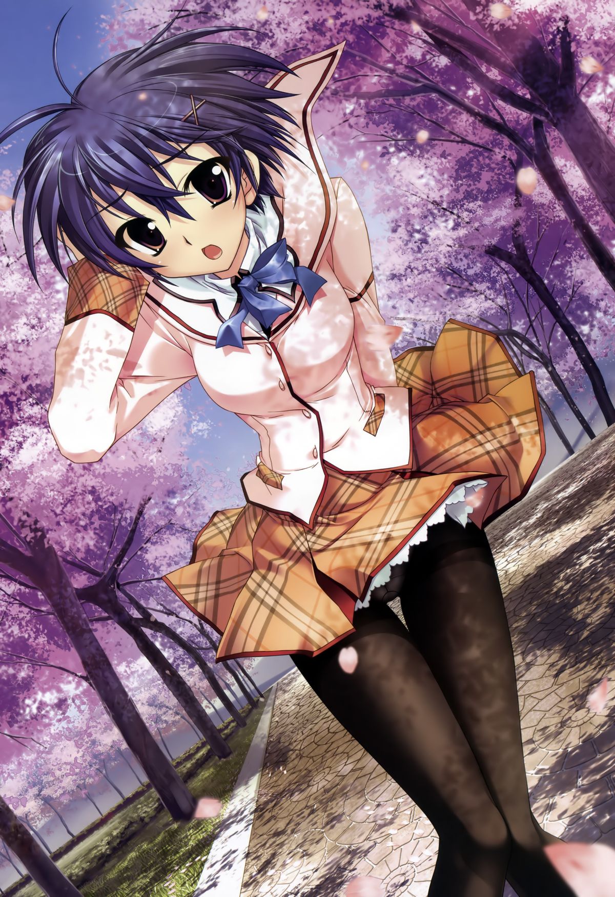 春一番の風邪で桜吹雪とともにスカート舞ってる風のいたずらスカートめくられ二次エロ画像-32