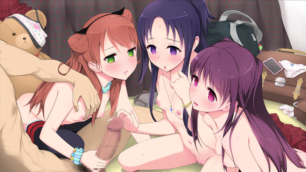 二次ロリ少女に囲まれてチンポが何本あっても足りないほどせがまれるロリハーレム二次エロ画像-18
