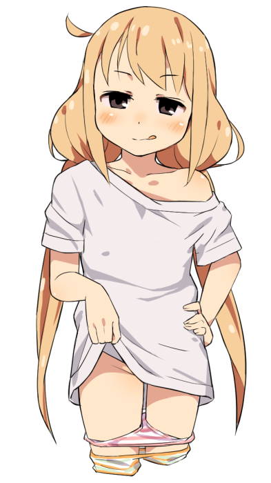 二次ロリ少女が涼しくなってきたけどスカートたくし上げて涼をとるようなたくし上げロリ二次エロ画像-17