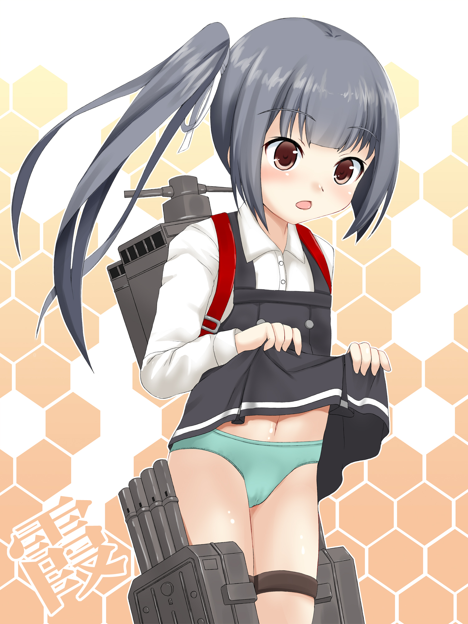 二次ロリ少女が涼しくなってきたけどスカートたくし上げて涼をとるようなたくし上げロリ二次エロ画像-34