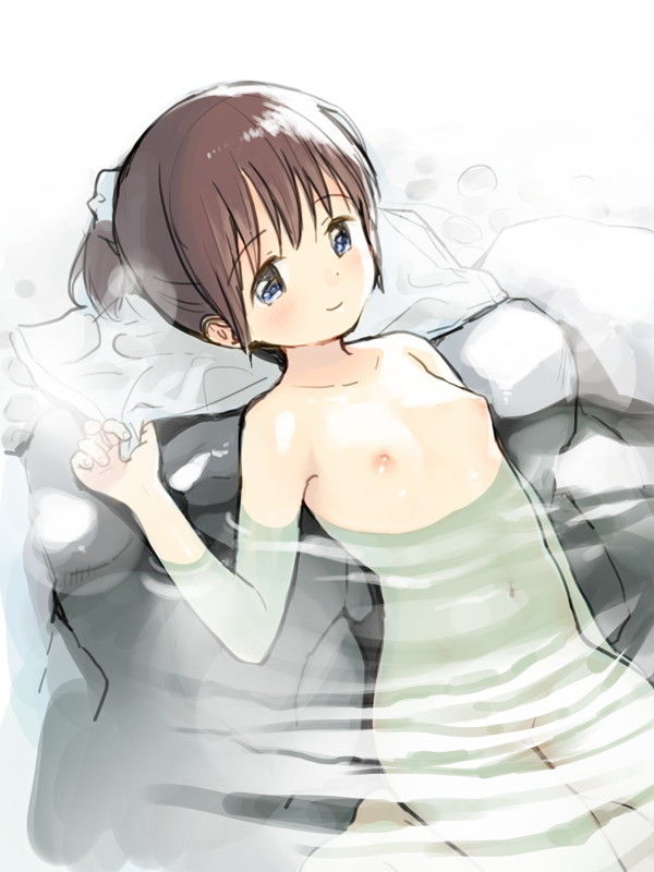 いいお風呂の日なので温泉やお風呂の湯船で暖まってるロリ少女の入浴二次エロ画像-1