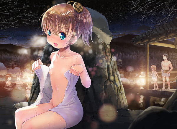 いいお風呂の日なので温泉やお風呂の湯船で暖まってるロリ少女の入浴二次エロ画像-10