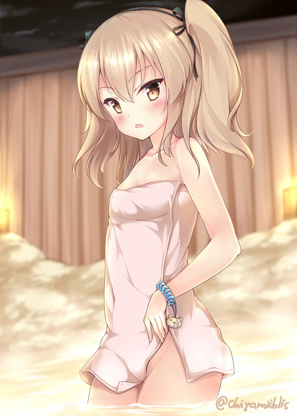 いいお風呂の日なので温泉やお風呂の湯船で暖まってるロリ少女の入浴二次エロ画像-24
