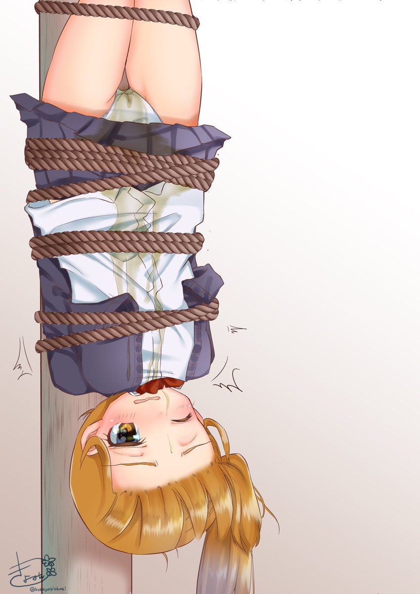 二次ロリ少女が逆さ吊りや吊り上げ拘束されてエッチな事されちゃう二次ロリ画像-10