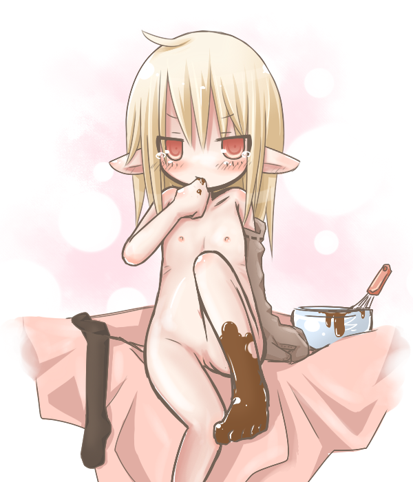 バレンタインデーなのでチョココーティングを自分にしてるチョコより先に食いたいロリ少女の二次エロ画像-14