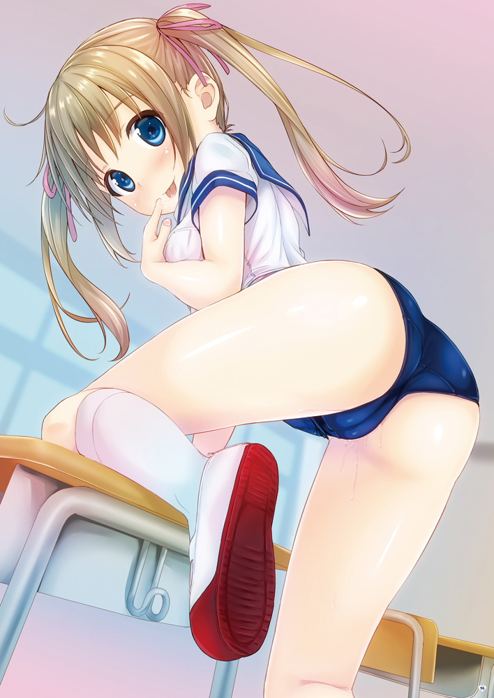 二次ロリ少女が学習机の上でエッチな誘惑してくるこんな青春にあこがれるロリ挑発二次エロ画像-14