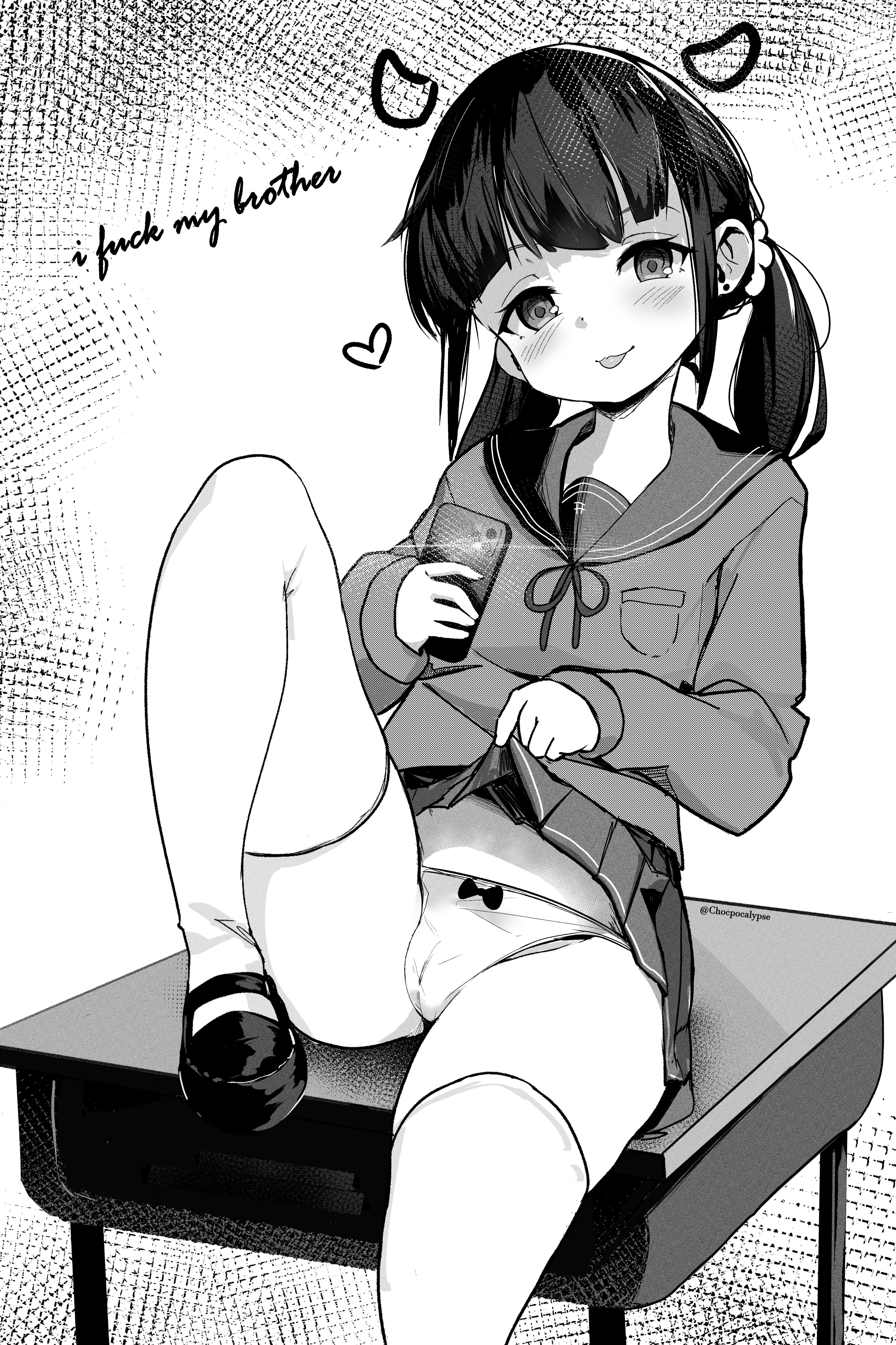 二次ロリ少女が学習机の上でエッチな誘惑してくるこんな青春にあこがれるロリ挑発二次エロ画像-45