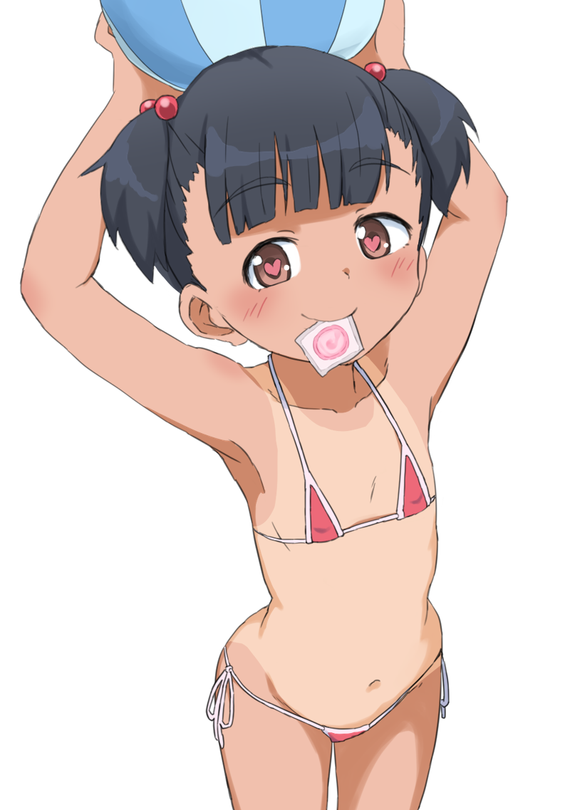 二次ロリビッチ少女が未開封コンドームを口にくわえて誘ってくるロリビッチ誘惑二次エロ画像-18