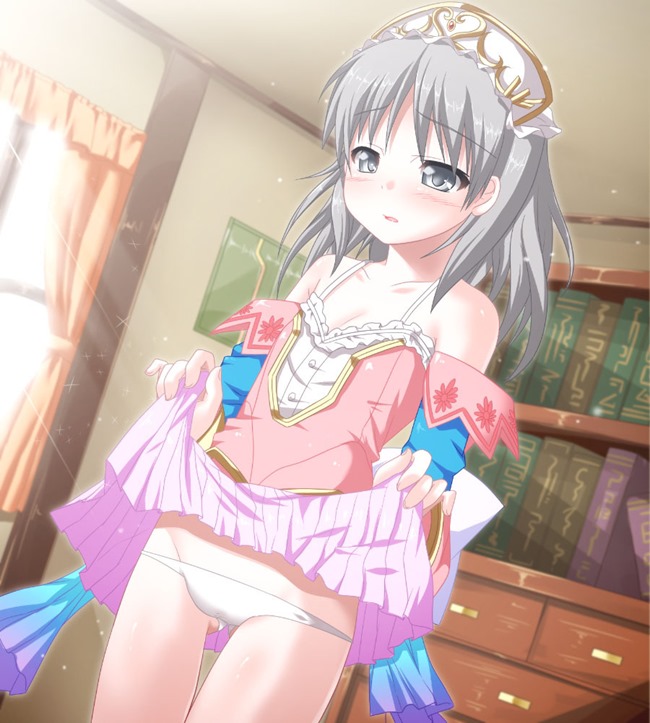 二次ロリ少女の恥ずかしい部分を見るのに最高のシチュエーションなたくし上げロリ二次エロ画像-17