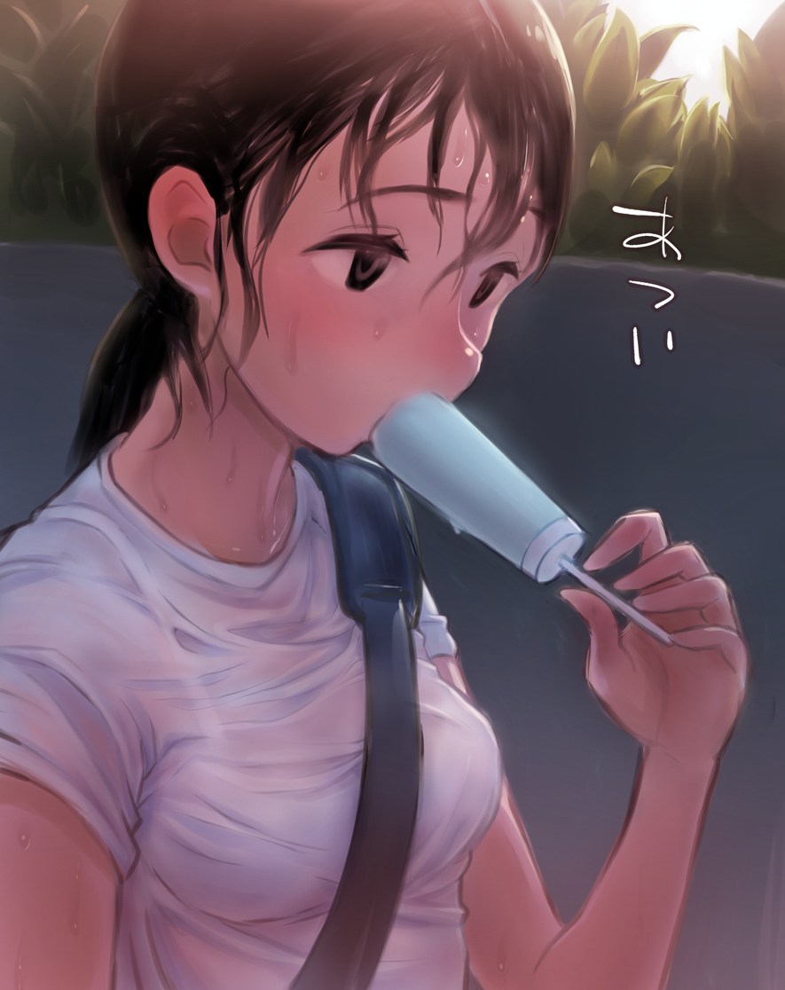 二次ロリ少女が暑くてアイスに釣られたなって感じのロリ少女とアイスの夏っぽい二次エロ画像-42