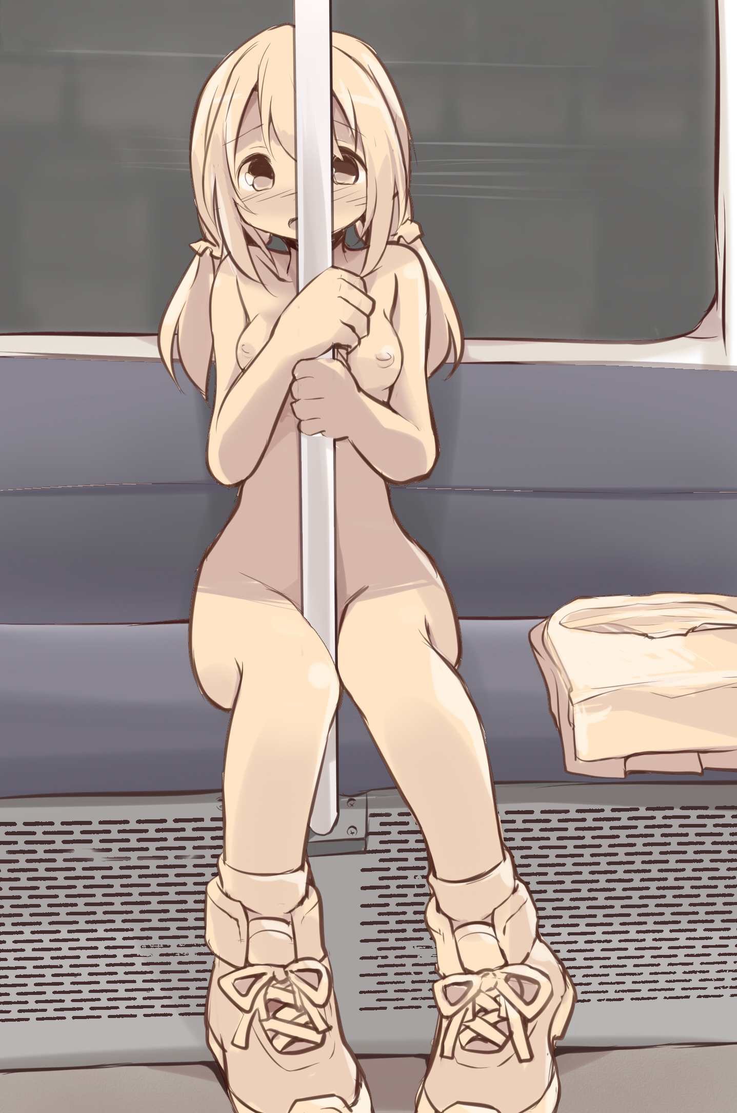 二次ロリ少女が電車内で露出プレイしてる痴漢ならぬ痴女ロリ少女の二次エロ画像-25