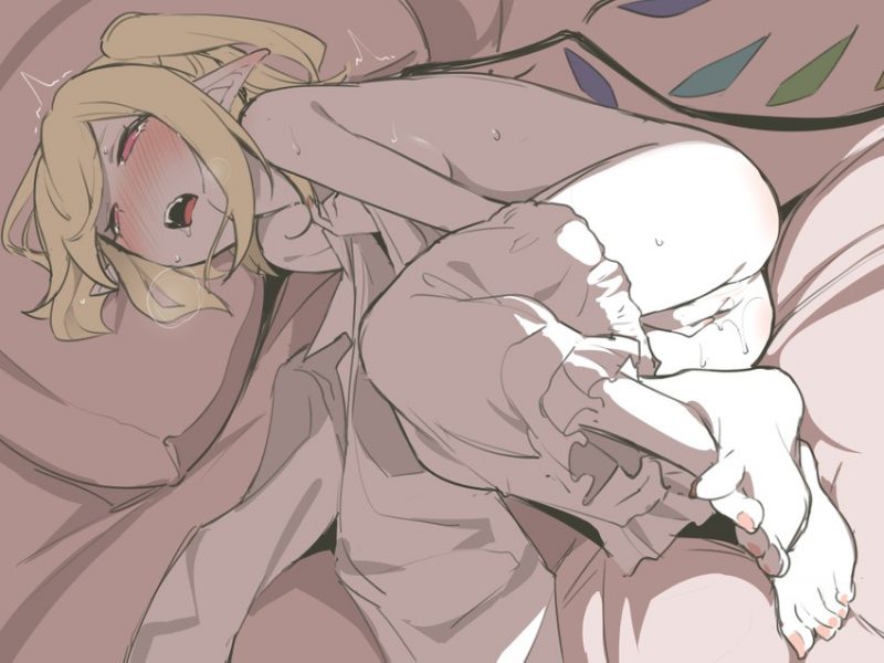 二次ロリ少女が快感で唾をのむことも忘れてよだれや唾液が口から出ちゃってる二次エロ画像-5