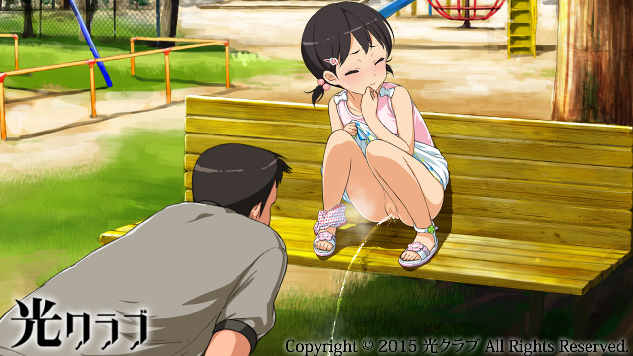 二次ロリ少女がまだまだ暖かい季節だし普段行く公園でこっそり露出するロリ少女の二次エロ画像-20