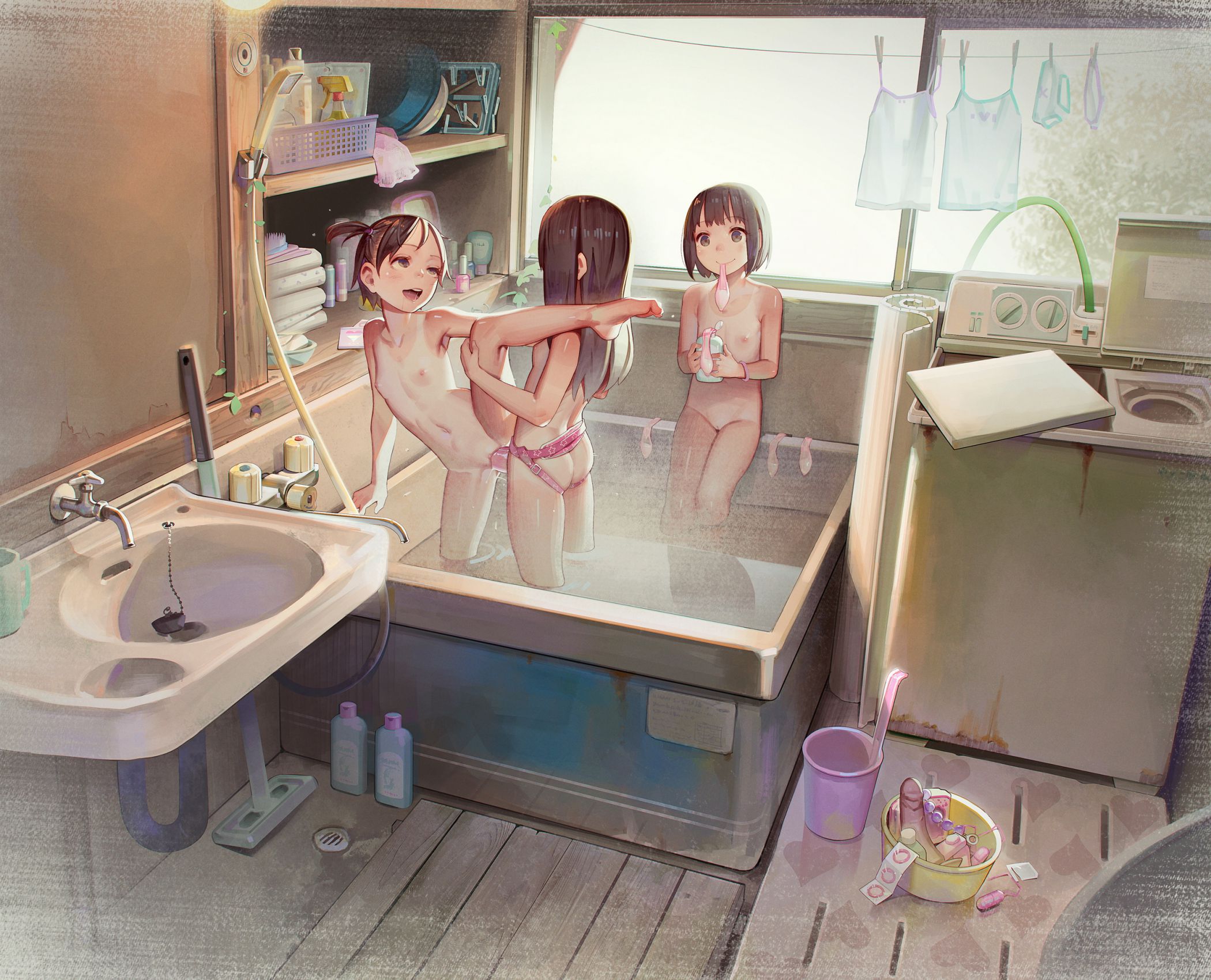 二次ロリ少女が寒い時期お風呂に入ったり一緒にお風呂したりするおふロリ二次エロ画像-79