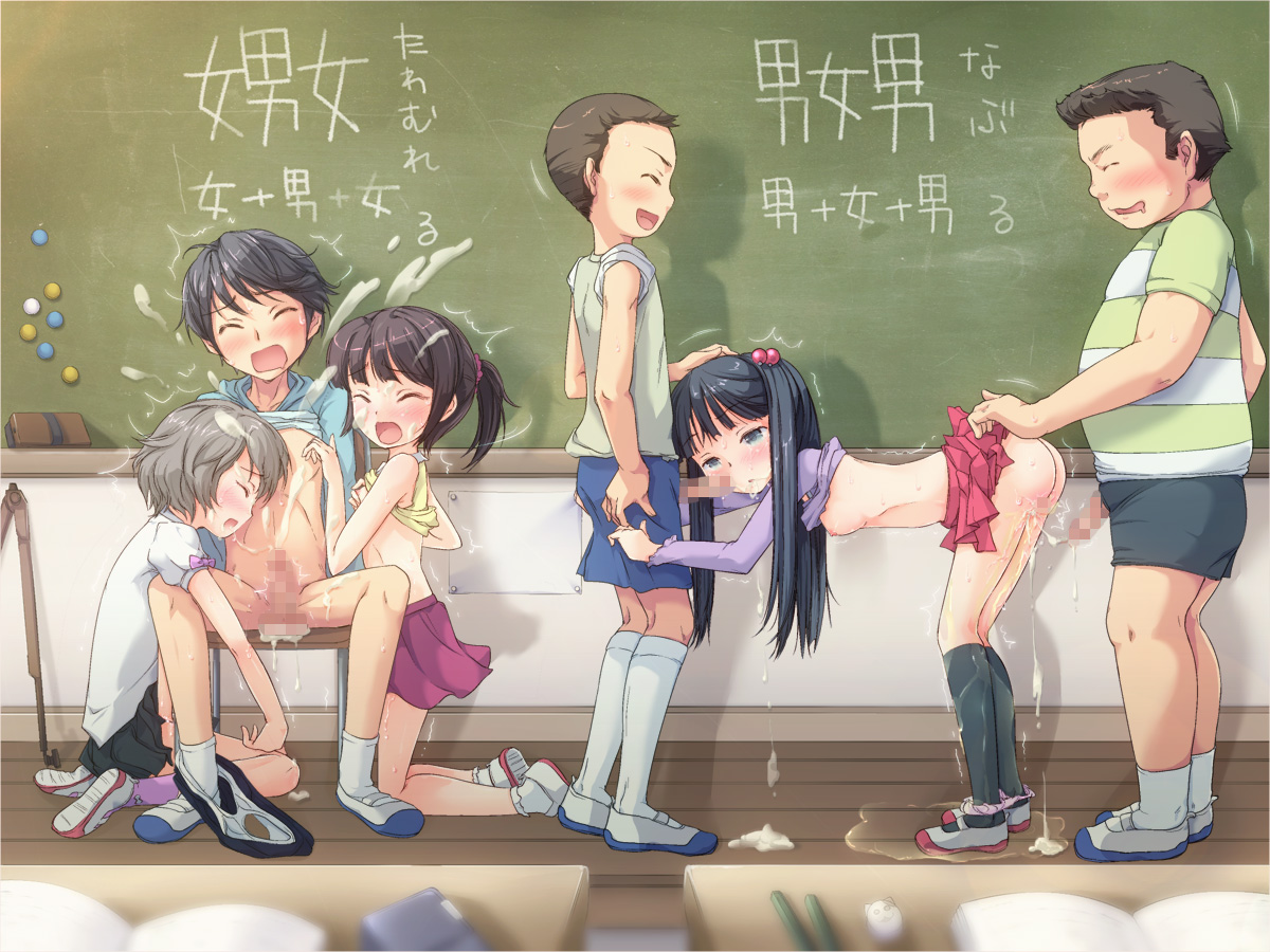 小学校の性教育の正しい成果で性が乱れまくって教室でDSとJSがロリショタインピオ二次エロ画像-33