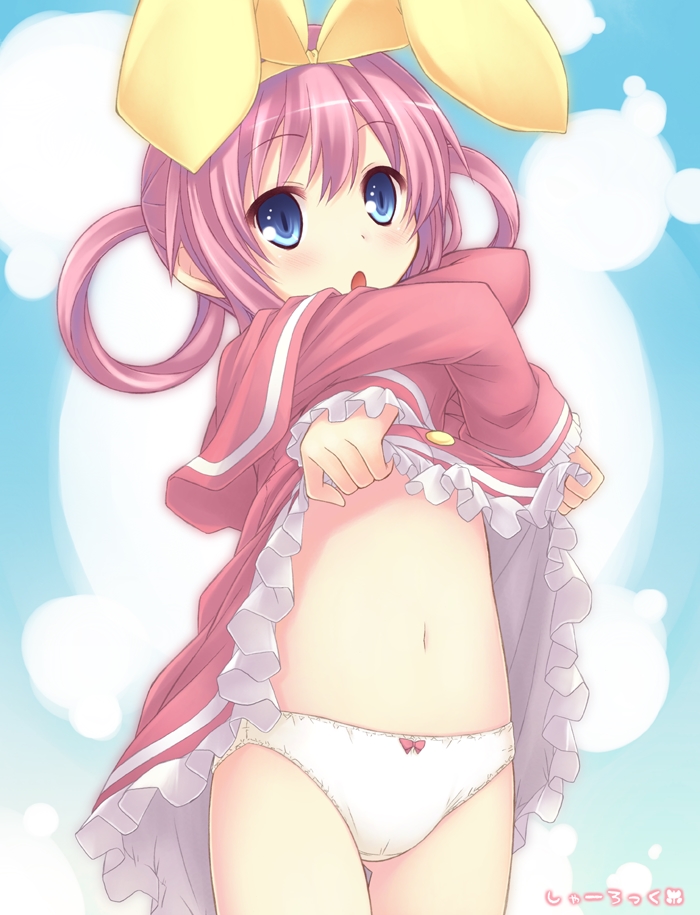 二次ロリ少女の着替え中の姿で肌やおっぱいや下着が丸見えハプニングな二次エロ画像-21