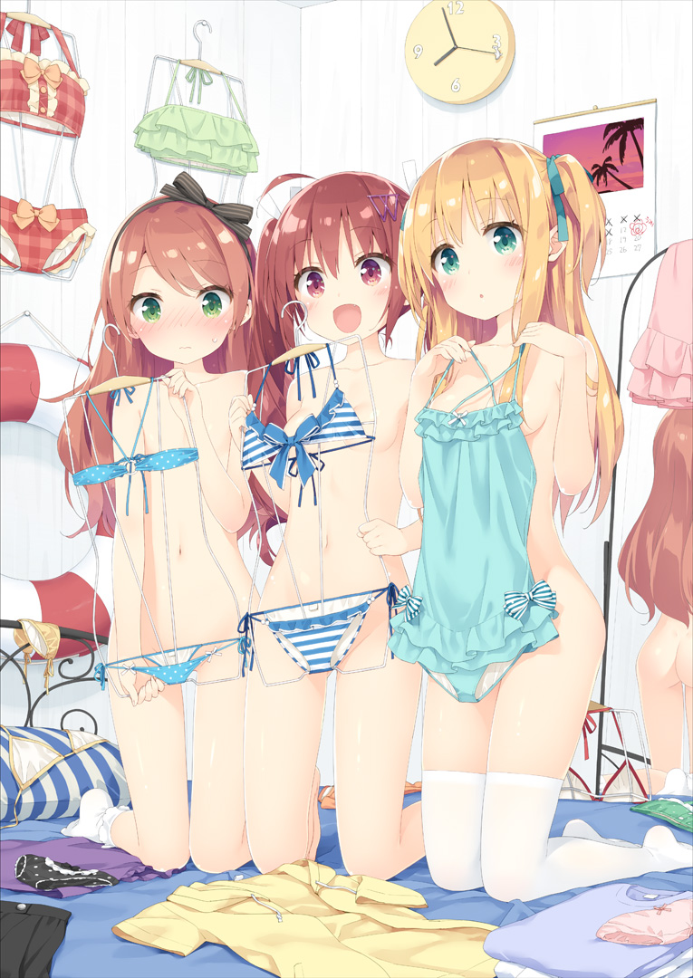 二次ロリ少女の着替え中の姿で肌やおっぱいや下着が丸見えハプニングな二次エロ画像-22
