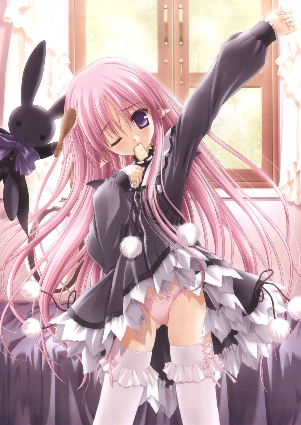 二次ロリ少女の着替え中の姿で肌やおっぱいや下着が丸見えハプニングな二次エロ画像-33
