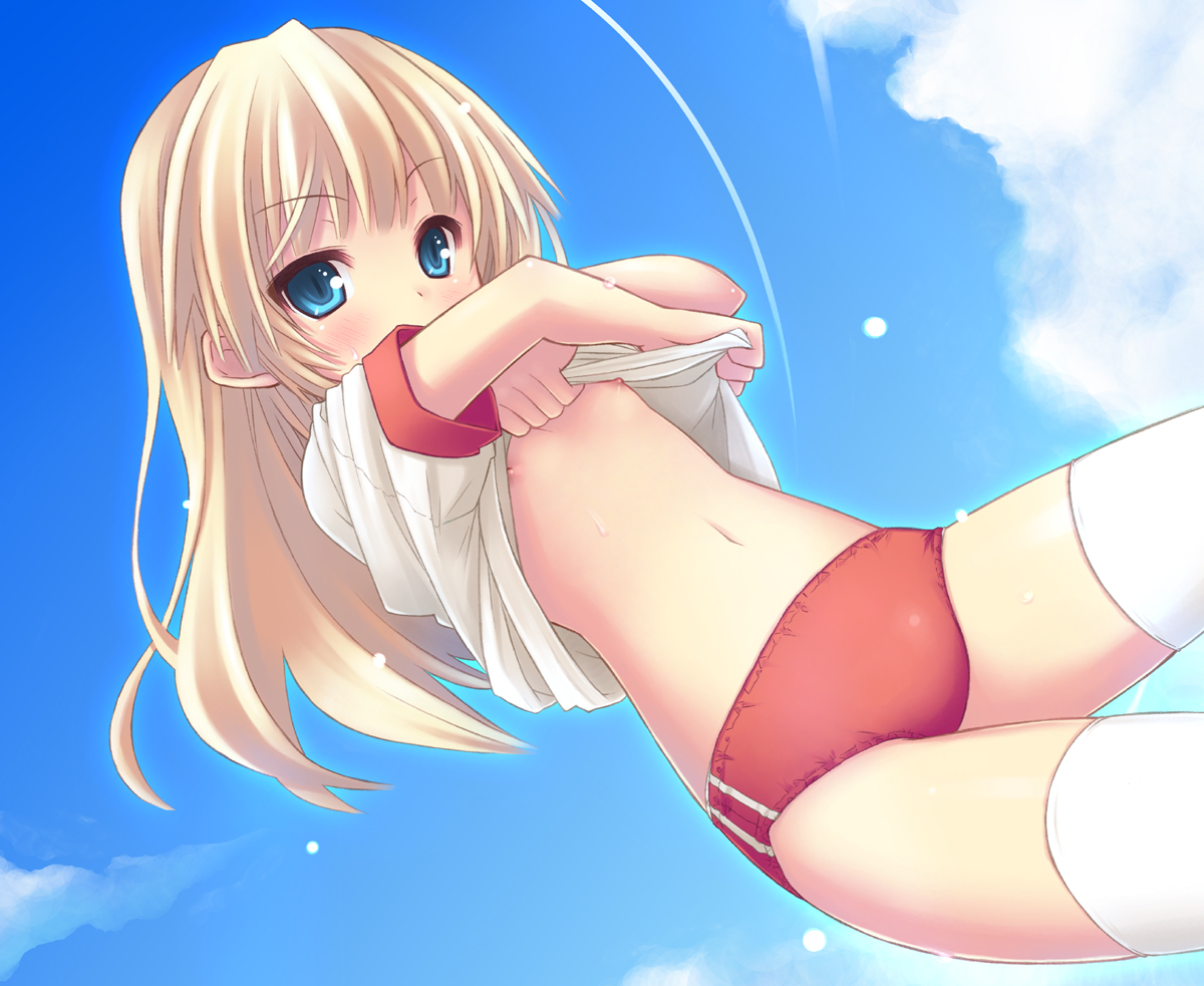 二次ロリ少女の着替え中の姿で肌やおっぱいや下着が丸見えハプニングな二次エロ画像-34