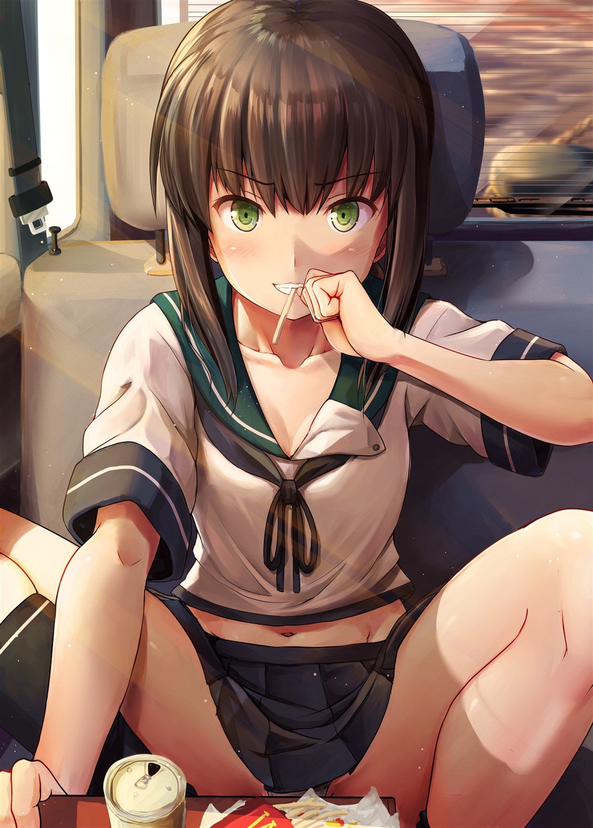 二次ロリ少女が目の前でこんなにお股おっぴろげてたら視線は股間にくぎ付けだよってロリ開脚二次エロ画像-1